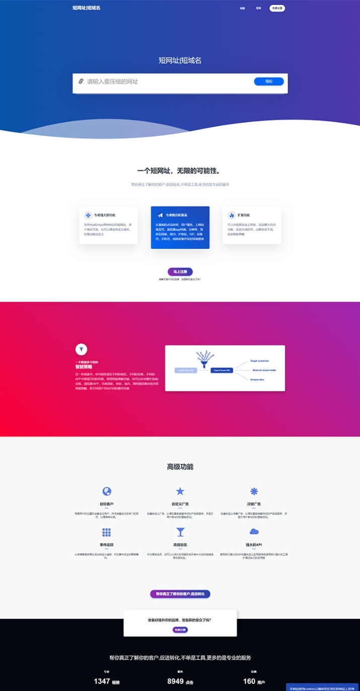 多语种 网址缩短防封源码 短网址源码 短链接生成源码 网址生成源码 支持自定义广告